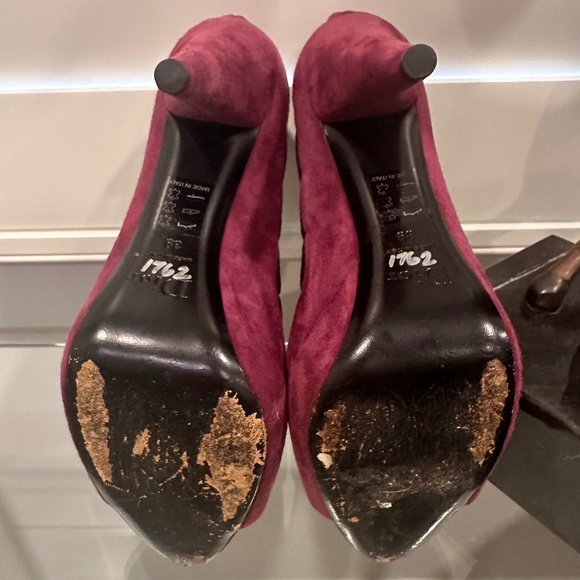 DIOR Caged Suede Peep Toe Bootie in Black and Magenta, Size 39 EU - Picture 5 of 5